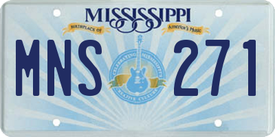 MS license plate MNS271