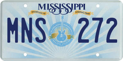 MS license plate MNS272