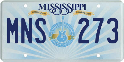 MS license plate MNS273