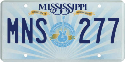 MS license plate MNS277