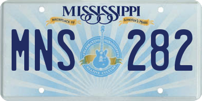 MS license plate MNS282