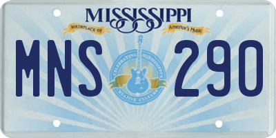 MS license plate MNS290