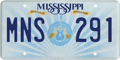 MS license plate MNS291