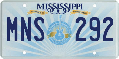 MS license plate MNS292