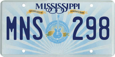 MS license plate MNS298