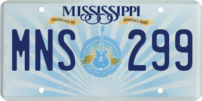 MS license plate MNS299
