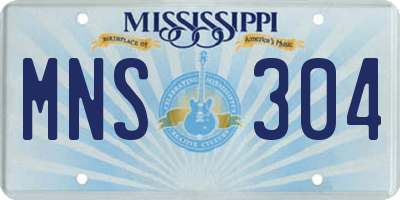 MS license plate MNS304