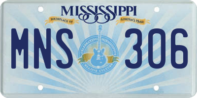 MS license plate MNS306