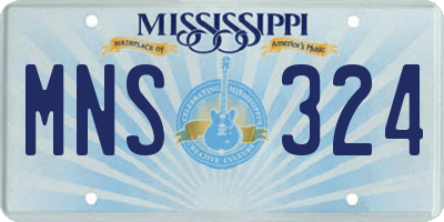 MS license plate MNS324