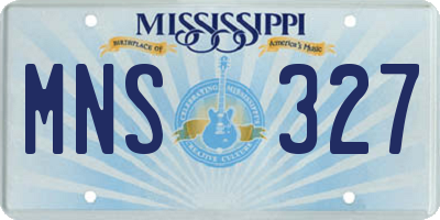 MS license plate MNS327