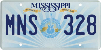 MS license plate MNS328
