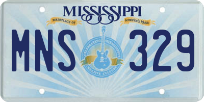 MS license plate MNS329