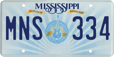 MS license plate MNS334