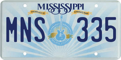 MS license plate MNS335