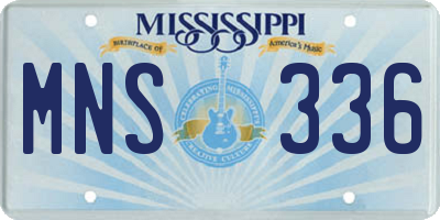 MS license plate MNS336