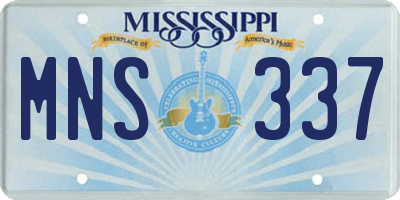 MS license plate MNS337