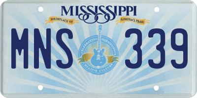MS license plate MNS339