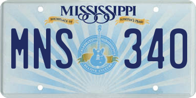 MS license plate MNS340