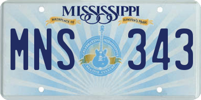 MS license plate MNS343