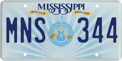 MS license plate MNS344