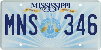 MS license plate MNS346
