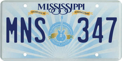 MS license plate MNS347