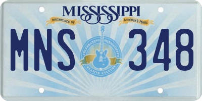 MS license plate MNS348