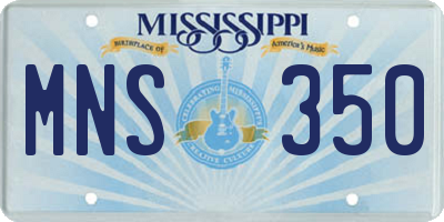 MS license plate MNS350