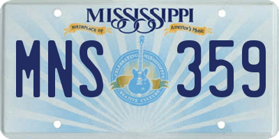 MS license plate MNS359