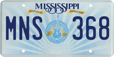 MS license plate MNS368