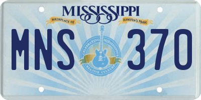 MS license plate MNS370