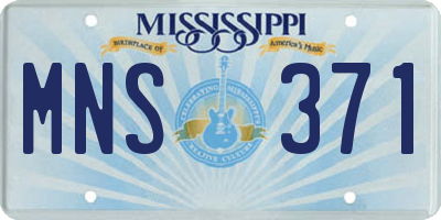 MS license plate MNS371