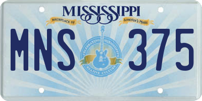 MS license plate MNS375