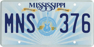 MS license plate MNS376