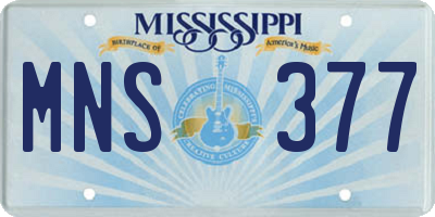 MS license plate MNS377