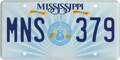 MS license plate MNS379