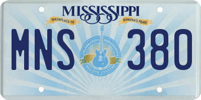 MS license plate MNS380