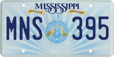 MS license plate MNS395