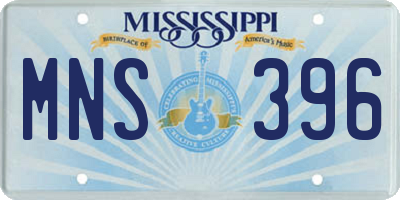 MS license plate MNS396