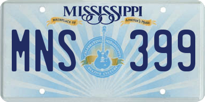 MS license plate MNS399