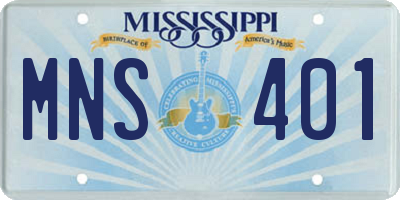 MS license plate MNS401