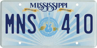 MS license plate MNS410