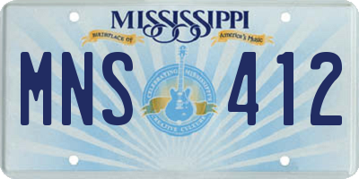 MS license plate MNS412