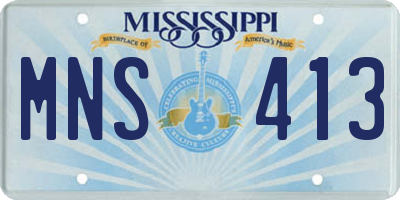 MS license plate MNS413