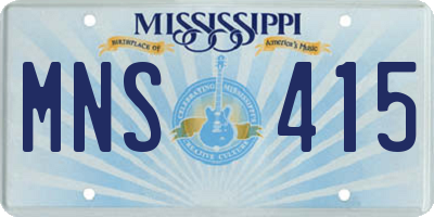 MS license plate MNS415
