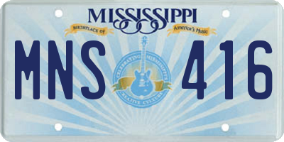 MS license plate MNS416