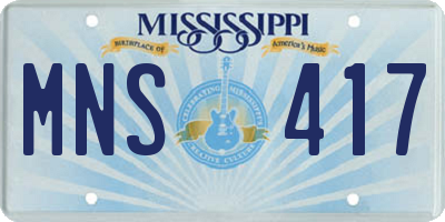 MS license plate MNS417