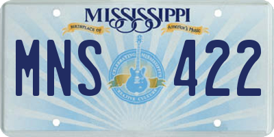 MS license plate MNS422