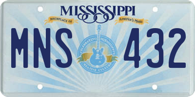 MS license plate MNS432