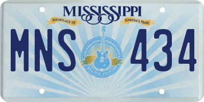MS license plate MNS434